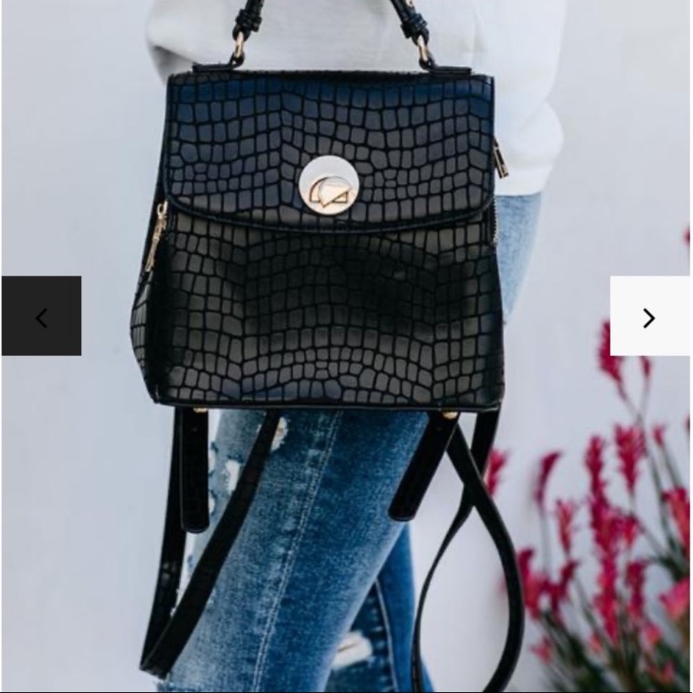 Moonlight Croc Embossed Backpack - Picture 2 of 6